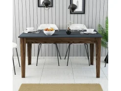 Mesa Kailua B100, Antracita|Nuez, 75x88x145cm, Aglomerado laminado