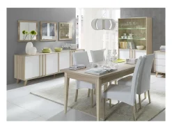 Mesa MALMO 160 cm color roble Sonoma – Para 6 personas