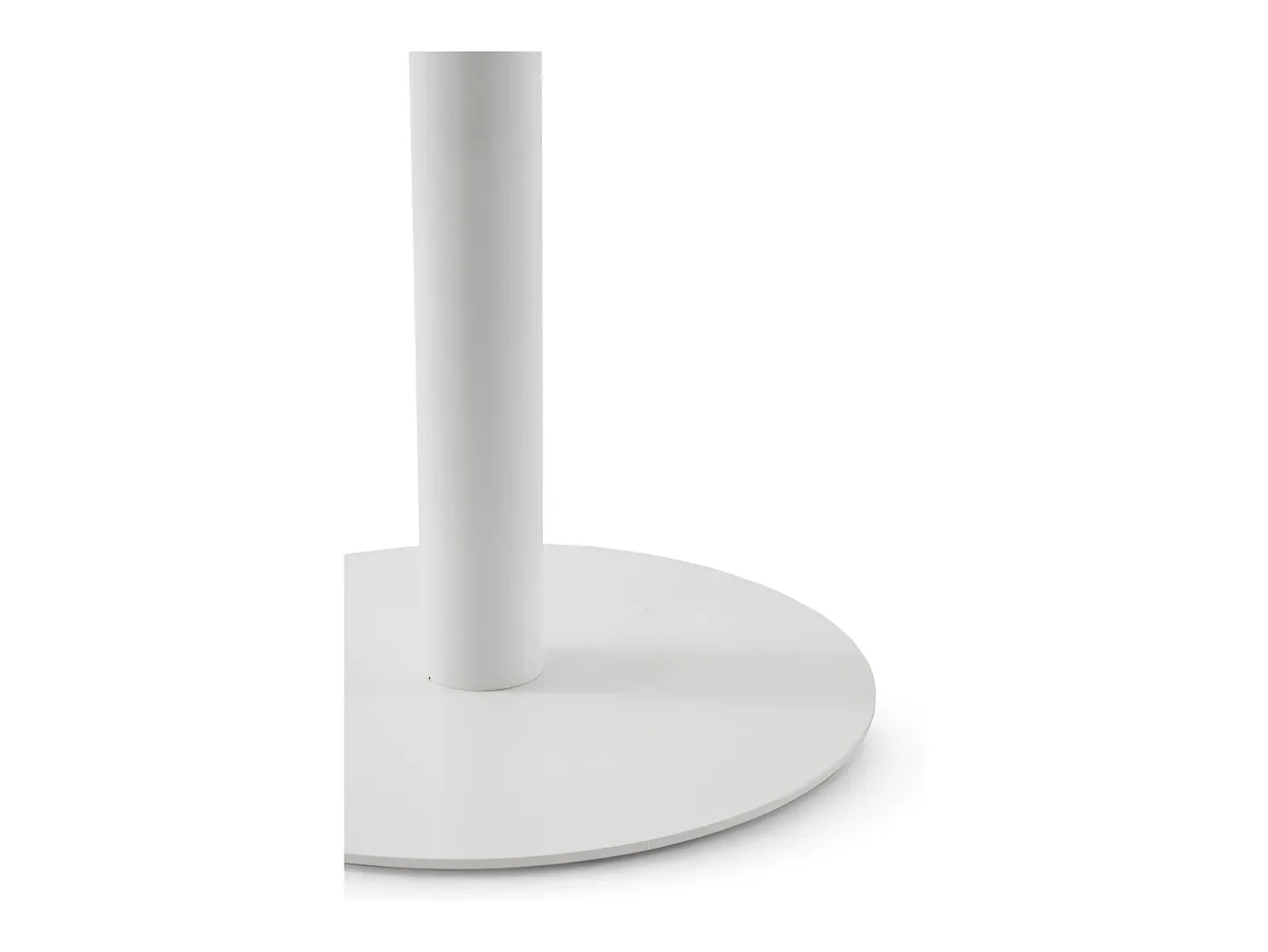 Mesa melamina blanca 80 diametro, pie central metálico blanco