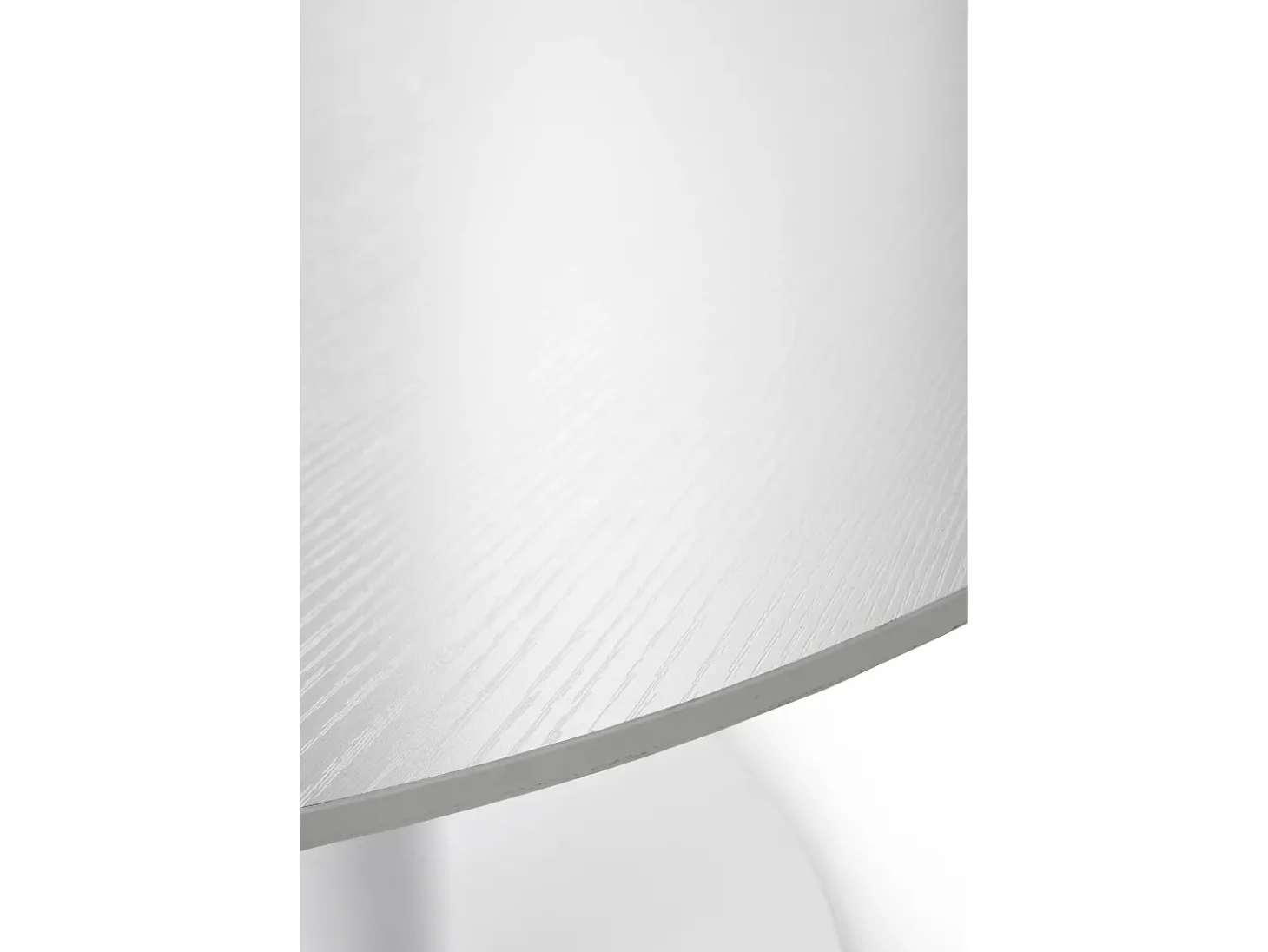 Mesa melamina blanca 80 diametro, pie central metálico blanco