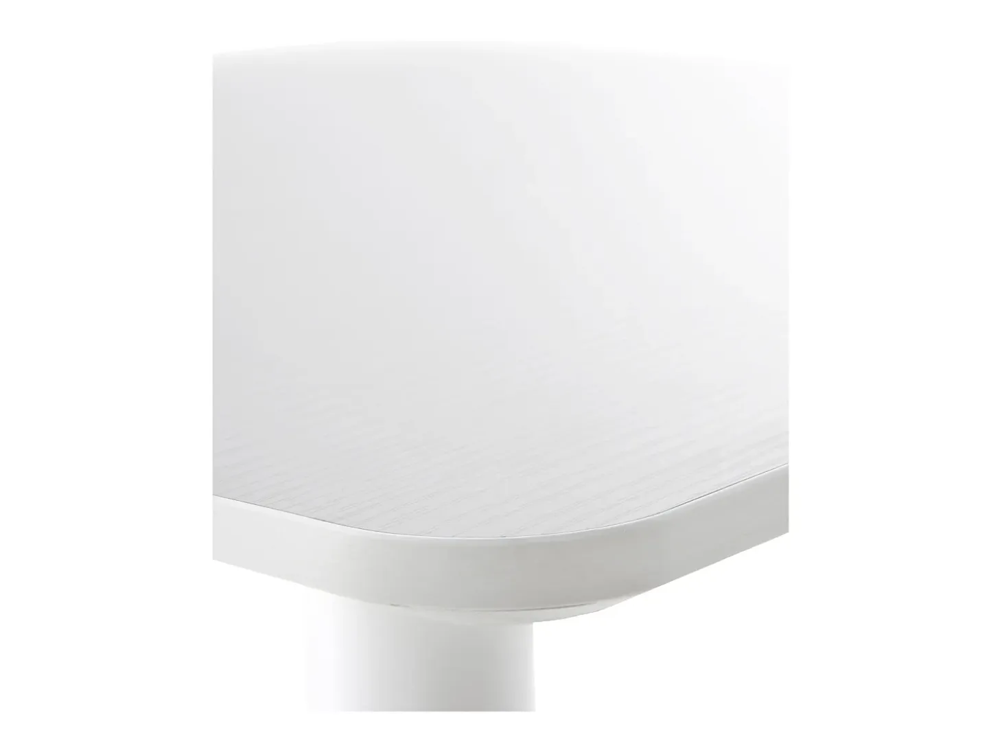 Mesa melamina blanca 70x70, pie central metálico blanco