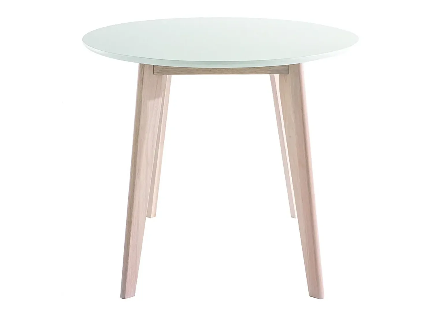 Mesa oval 150cm blanca y madera clara LEENA