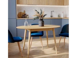 Mesa ovalada para 4 personas de madera clara 130 cm - Eddy