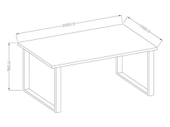 Mesa para 8 personas para comedor, colección MILO, color roble.