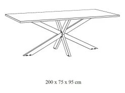 Mesa para 10 personas para comedor colección LOFT en color negro. Patas de metal.