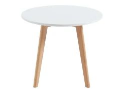 Mesa para niños de MDF y haya - blanco y natural - LOULOUNE