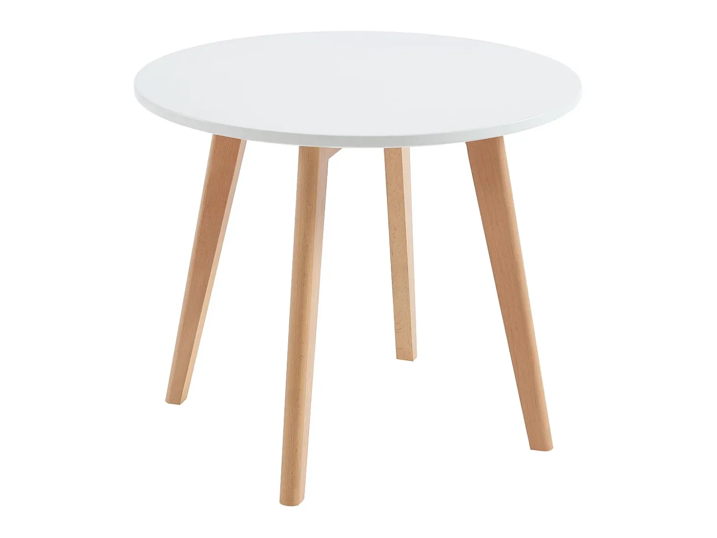 Mesa para niños de MDF y haya - blanco y natural - LOULOUNE