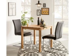 Mesa pequeña rectangular de madera maciza de roble Leny 90 cm