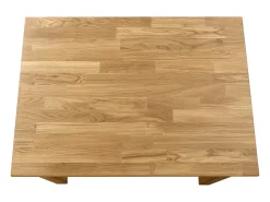 Mesa pequeña rectangular de madera maciza de roble Leny 90 cm