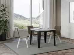 Mesa plegable cuadrada 90x90/180 cm Librio-Color Blanco