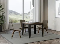 Mesa plegable cuadrada 90x90/180 cm Librio-Color Marrón