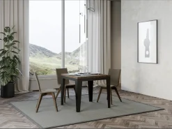 Mesa plegable cuadrada 90x90/180 cm Librio-Color Natural