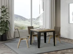 Mesa plegable cuadrada 90x90/180 cm Librio-Color Natural