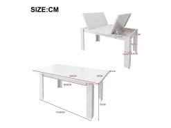 Mesa plegable para comedor - con espacio de almacenamiento - estilo moderno - Blanco
