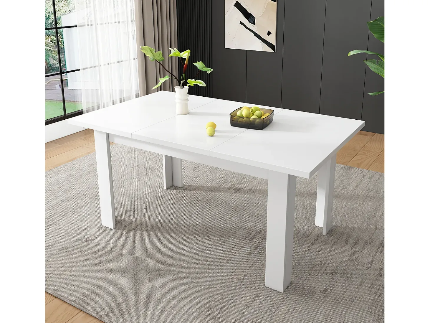 Mesa plegable para comedor - con espacio de almacenamiento - estilo moderno - Blanco