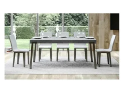 Mesa rectangular 160 cm nogal y patas metal antracita Konta
