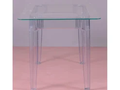 Mesa rectangular de cristal con patas transparentes (140x80) - Ghost - Transparente