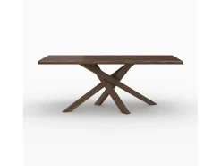 Mesa rectangular de madera maciza de hevea oscura 8 personas - Robin