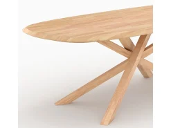 Mesa rectangular de madera maciza de hevea clara 10 plazas - Aladin