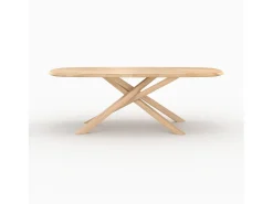 Mesa rectangular de madera maciza de hevea clara 10 plazas - Aladin