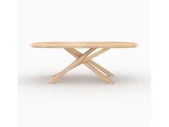Mesa rectangular de madera maciza de hevea clara 10 plazas - Aladin