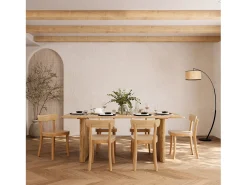Mesa rectangular de madera de acacia para 8 personas - Andrea