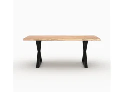 Mesa rectangular de madera maciza de acacia para 6 personas - Gia