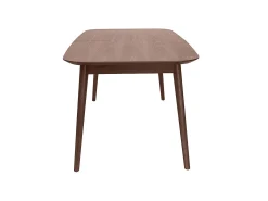 Mesa rectangular extensible con extensiones integradas de madera de nogal oscuro 160-210 cm ANK