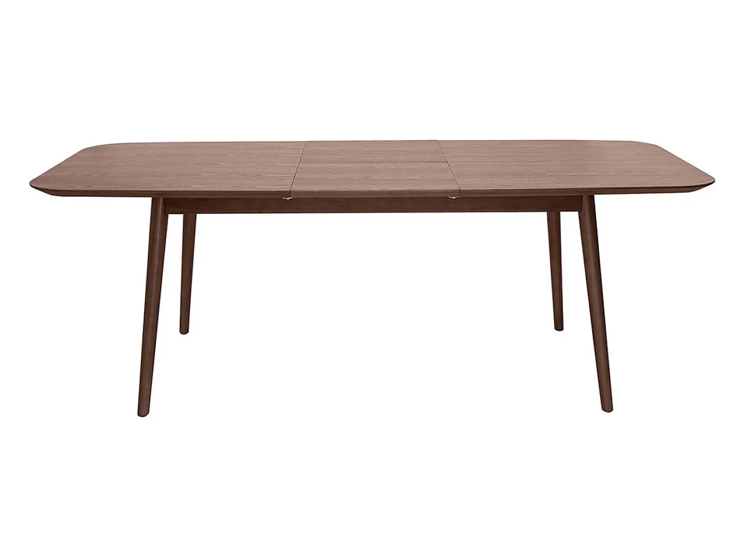 Mesa rectangular extensible con extensiones integradas de madera de nogal oscuro 160-210 cm ANK