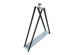 Mesa rectangular extensible blanca y madera clara 180 a 440 cm Ribo-Soporte 4 pies