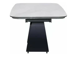 Mesa rectangular extensible de diseño con aspecto de mármol gris ámbar