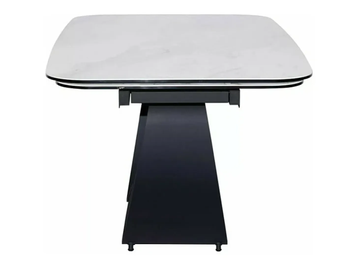 Mesa rectangular extensible de diseño con aspecto de mármol gris ámbar