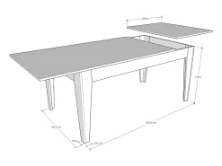 Mesa rectangular extensible 160/220 cm madera clara y blanco Mixa