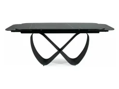 Mesa rectangular extensible de diseño con aspecto de mármol negro Ambre