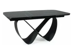 Mesa rectangular extensible de diseño con aspecto de mármol negro Ambre