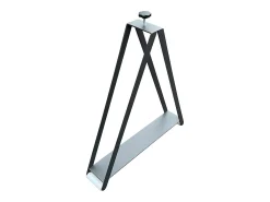 Mesa rectangular extensible blanca y madera clara 130 a 234 cm Ribo-Base y soporte con ruedas