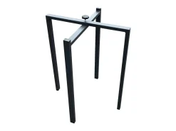Mesa rectangular extensible madera blanca y nogal 160 a 420 cm Ribo-Soporte 4 pies