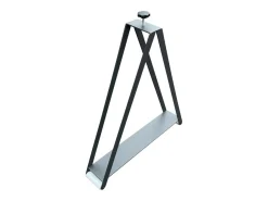Mesa rectangular extensible blanca y gris cemento 130 a 234 cm Ribo-Soporte 2 pies