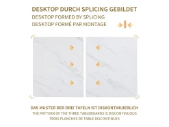 Mesa rectangular 120x70 cm, metal dorado, mesa moderna para comedor y cocina, patas de metal