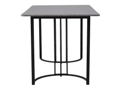 Mesa rectangular 140x80 cm, mármol gris, patas metálicas regulables, para cocina y salón