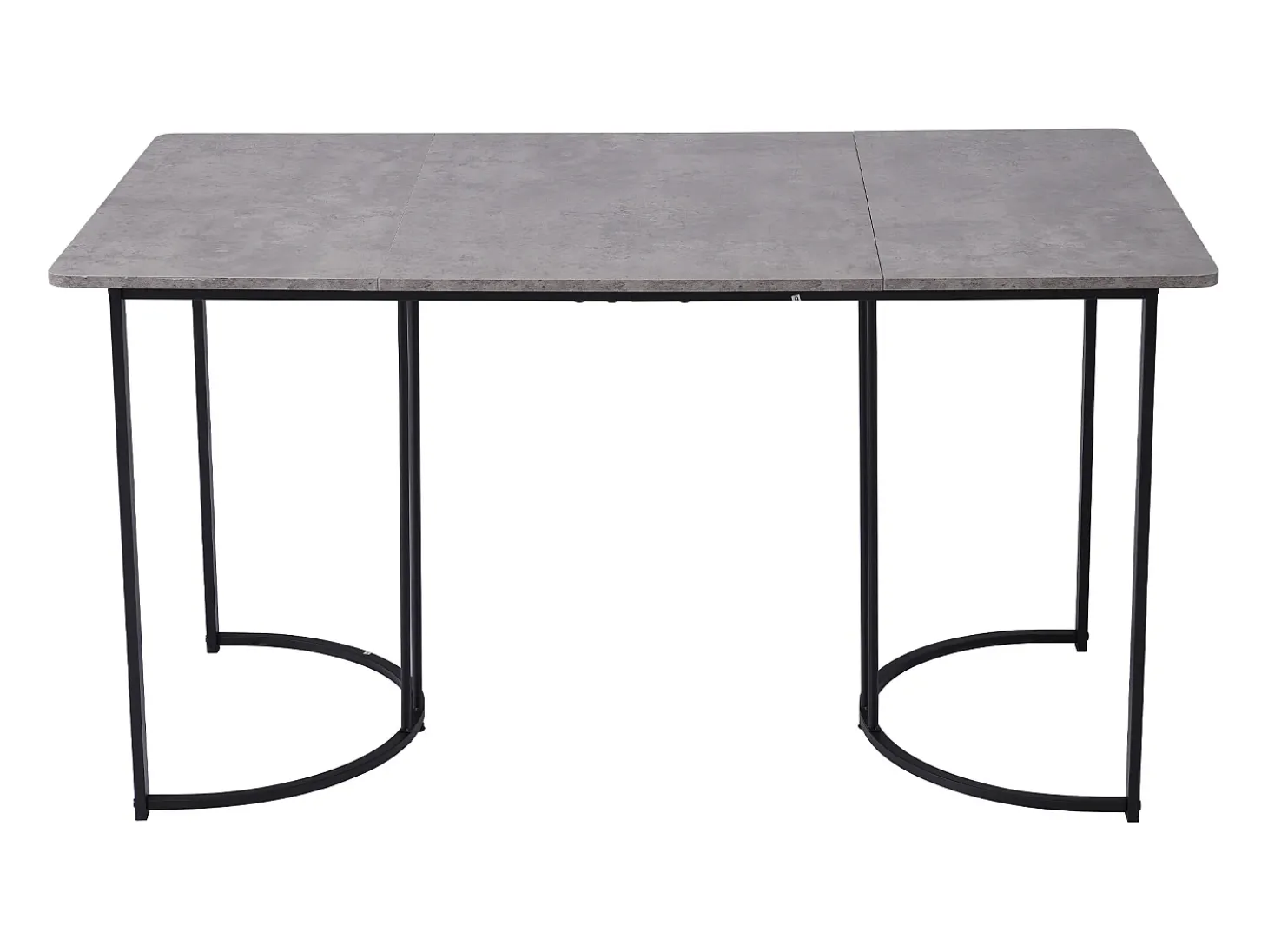 Mesa rectangular 140x80 cm, mármol gris, patas metálicas regulables, para cocina y salón
