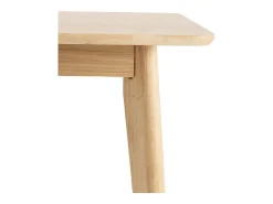 Mesa rectangular 120x80 patas de hevea con sobre chapado en roble