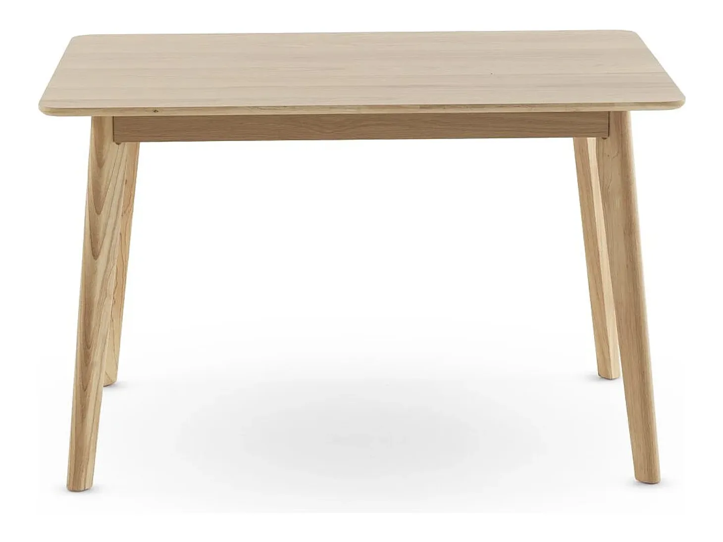 Mesa rectangular 120x80 patas de hevea con sobre chapado en roble