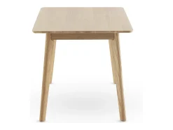 Mesa rectangular 120x80 patas de hevea con sobre chapado en roble