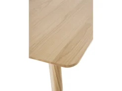Mesa rectangular 120x80 patas de hevea con sobre chapado en roble