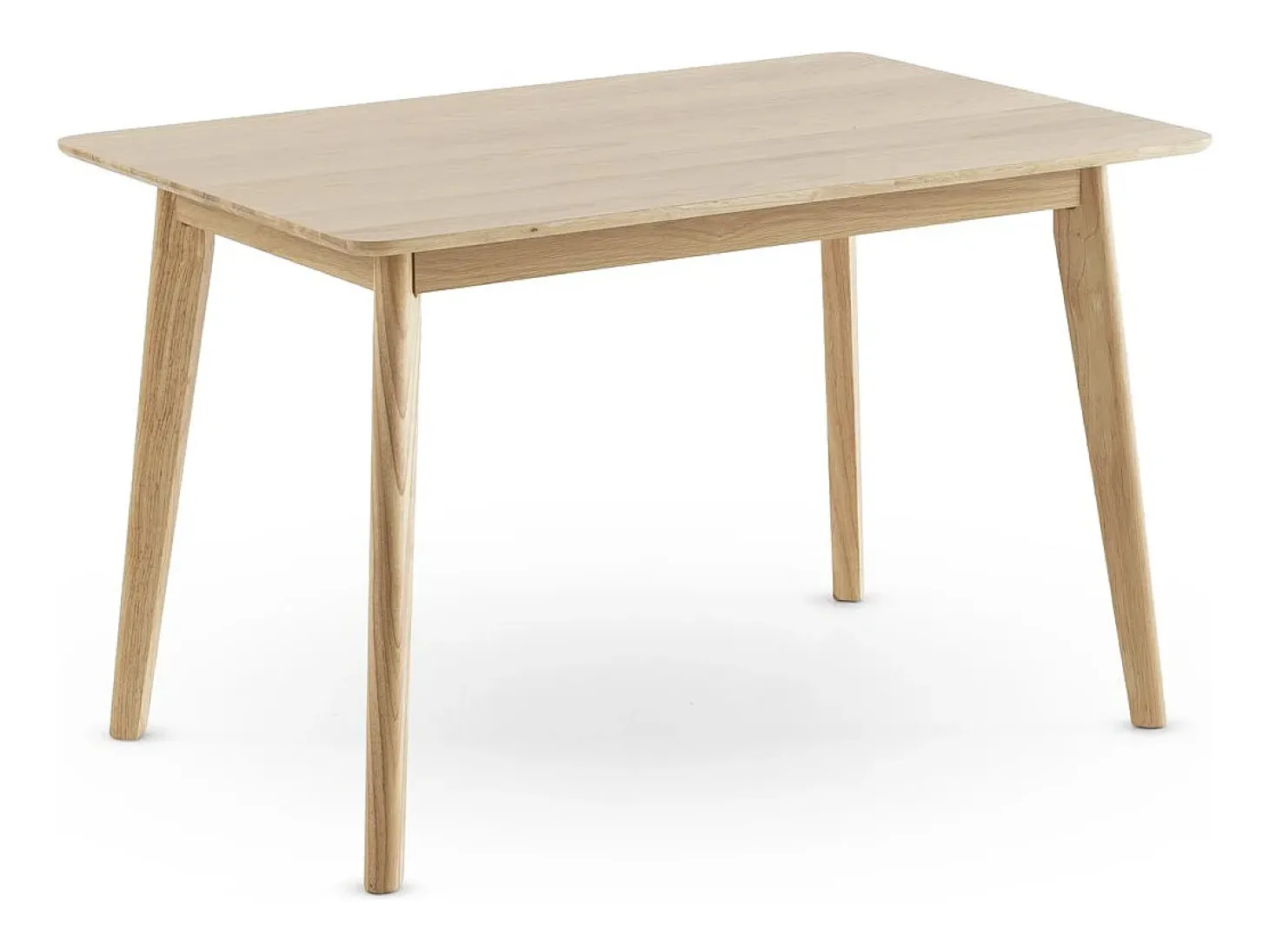 Mesa rectangular 120x80 patas de hevea con sobre chapado en roble