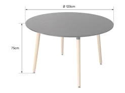 Mesa redonda 120cm negra MARTHA