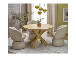 Mesa redonda de 105 cm en roble natural RAVI