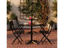 Mesa redonda de 70cm para bares, cafeterías y restaurantes con gancho para colgar el bolso Engys