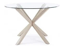 Mesa redonda de cristal con pata natural diámetro 114 cm - MAYO